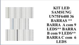 Kit led tv un75f6400 un75f5500 36 barras tensão 3v Kit led tv un75f6400 un75f5500 36 barras tensão 3v