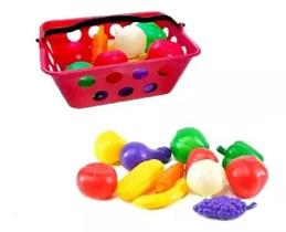 Kit Legumes Verduras De Brinquedo Cesta De Mercado 12 Itens