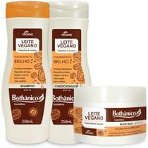Kit Leite Vegano Shampoo + Condicionador + Máscara 250ml Bothanico