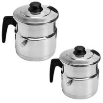 Kit Leiteira Térmica Apito Alumínio Leite Chá 1500 E 3500ml. Kit Leiteira Térmica Apito Alumínio Leite Chá 1500 E 3500ml.