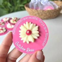 Kit Lembrancinha Mini Vela com Card Outubro Rosa 10 un