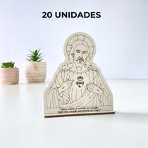 Kit Lembrancinha Totem Personalizado Sagrado Coração de Jesus Artigos Religiosos Católicos Itens Católicos