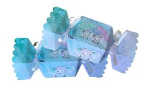 Kit lembrancinhas chá revelação verde e lilas elefante Kit lembrancinhas chá revelação verde e lilas elefante