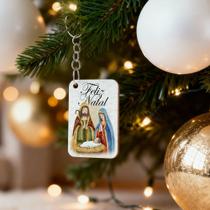 Kit Lembrancinhas Chaveiros de Natal em MDF Mensagens e Ilustrações Festivas
