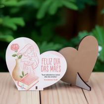 Kit Lembrancinhas Coração em MDF Amor e Sabedoria de Mãe