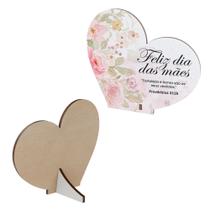 Kit Lembrancinhas Coração MDF Flores Feliz dia das Mães
