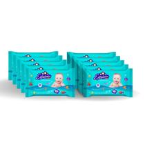 Kit Lenço/Toalha umedecida Estrelinhas c/ 500 unid. - 10 pacotes c/ 50 unid.