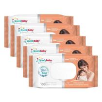 Kit Lenço/Toalha umedecida Quick Baby Primeiros Dias c/ 500 unidades - 5 pacotes c/ 100 unid. Kit Lenço/Toalha umedecida Quick Baby Primeiros Dias c/ 500 unidades - 5 pacotes c/ 100 unid.