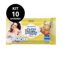 Kit Lenço Umedecido Baby Poppy Classic 1000 lenços (10x100)