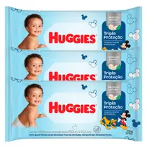 Kit Lenço Umedecido Huggies Tripla Proteção - 264 Unidades