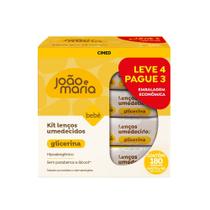 Kit Lenço Umedecido João e Maria Cimed Glicerina 180 Unidades Kit Lenço Umedecido João e Maria Cimed Glicerina 180 Unidades
