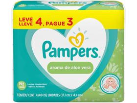 Kit Lenço Umedecido Pampers Aroma de Aloe Vera - 4 Pacotes com 48 Unidades Cada Kit Lenço Umedecido Pampers Aroma de Aloe Vera - 4 Pacotes com 48 Unidades Cada