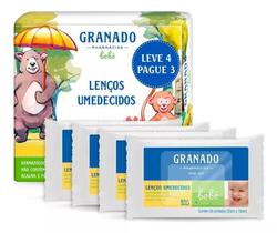 Kit lenço umidecido granado tradicional 4 unidades