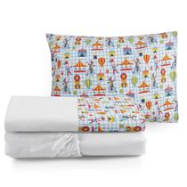 Kit Lençol Cama Box Solteiro 3 Peças algodão Cores Moderno