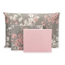 Kit Lençol Cama Solteiro 180 Fios Estampado c/ Elástico + Lençol de Cima e Fronha