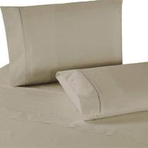 Kit Lençol Casal 4 Peças Algodão 400 Fios Luxo Quality Comfort Bege