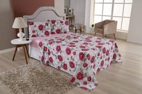 Kit Lençol Casal King 4 Peças Com Lençol Superior Estampado Jornal