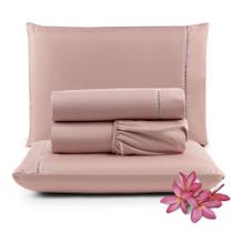 Kit Lençol Casal Padrão 4pçs Micro Lencol Percal 300 Fios