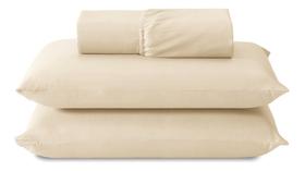 kit lençol casal padrao c/ elastico percal 200 fios palha