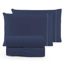 Kit Lençol Casal Queen Percal 400 Fios 05 Peças com Fronha e Porta Travesseiro Matelado Macio e Confortável Kit Lençol Casal Queen Percal 400 Fios 05 Peças com Fronha e Porta Travesseiro Matelado Macio e Confortável