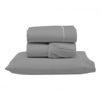 kit lençol casal queen percal 400 fios 3 peças com elastico ponto palito