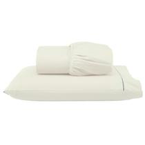 Kit Lençol De Cama Solteiro com Elástico e Fronha 200 Fios Algodão 2 Peças Ponto Palito Anti-Pilling Toque Suave Premium