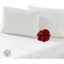 Kit lençol de cima para cama viúva com 2 fronhas 100% algodão 3 peças