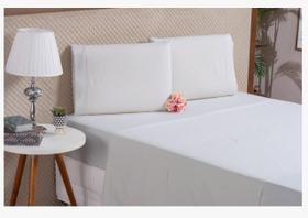 Kit Lençol E Fronha Algodão King 4 Peças 200 Fios Branco