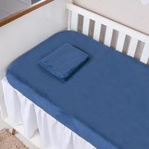 Kit Lençol e Fronha Berço Americano Manta Plush C/ Elástico 2 Peças
