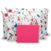 Kit Lençol King 6 Peças c/ Elástico Jogo De Cama Percal 180 Fios Estampado