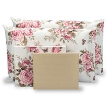 Kit Lençol King 6 Peças c/ Elástico Jogo De Cama Percal 180 Fios Estampado