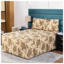 Kit Lençol Luva Estampado Casal com Fronha 3 Peças 188m x1,38cm x58Alt em Malha Gel 100% poliéster