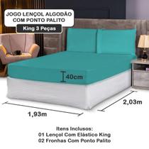 Kit Lençol Queen 3 Peças 100% Algodão Percal 200 Fios