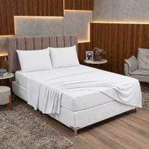 Kit Lençol Queen 400 Fios 4 Peças Jogo de Cama Box com Fronha Virol e Elástico Toque Acetinado