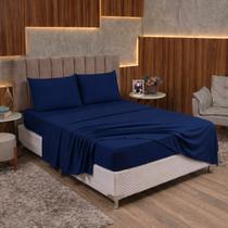 Kit Lençol Queen 400 Fios 4 Peças Jogo de Cama Box com Fronha Virol e Elástico Toque Acetinado
