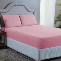Kit Lençol Queen 400 Fios Poliéster 3 Peças Jogo Forro de Cama Box Extra Macio