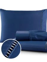 Kit Lençol Queen Com Fornhas 400 Fios Percal 100% Toque Macio