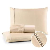 Kit Lençol Queen Com Fronhas 400 Fios Percal 100% Toque Macio