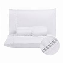 Kit Lençol Solteiro 400 Fios 2 Peças Jogo de Cama Box com Fronha Ponto Palito e Elástico Acetinado