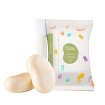 Kit Lenços Umedecidos 1 pacote c/16 folhas + Sabonete Barra c/ 2 un Mamãe Bebê Natura