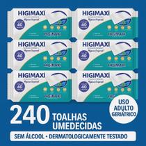 Kit Lenços Umedecidos Higimaxi Toalhas Umedecidas Higiene Corporal Uso Geriátrico Sem Álcool