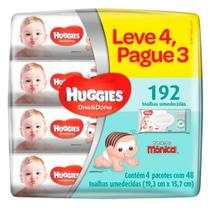 Kit Lenços Umedecidos Huggies One Done 4 Unidades