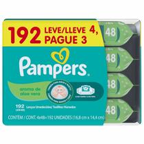 Kit Lenços Umedecidos Pampers Aroma de Aloe Vera 192 Unidades