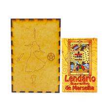 Kit Lendário Baralho de Marselha e Porta Tarô Caixa Madeira Kit Lendário Baralho de Marselha e Porta Tarô Caixa Madeira