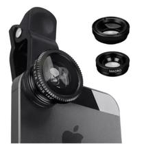 Kit Lente 3 Em 1 Macro Wide Fish Eye Olho De Peixe Universal