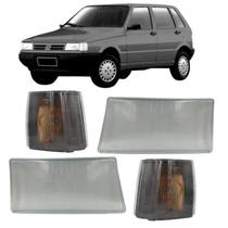 Kit Lente Farol Dianteiro + Pisca Fume Uno 1991 Á 2003 Kit Lente Farol Dianteiro + Pisca Fume Uno 1991 Á 2003