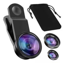 Kit lente para camera de celular olho de peixe - super zoom e panorama - importer store