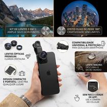 Kit Lente Para Celular Fish Eye Olho De Peixe 180 Graus Universal Kit Lente Para Celular Fish Eye Olho De Peixe 180 Graus Universal
