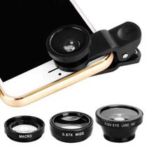 kit lente tirar de fotos para celular - kit lente 3x1 selfie de celula