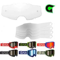 Kit Lente Transparente + 10 Tear Off para Óculos Gaia MX Pro - Visão Clara e Proteção